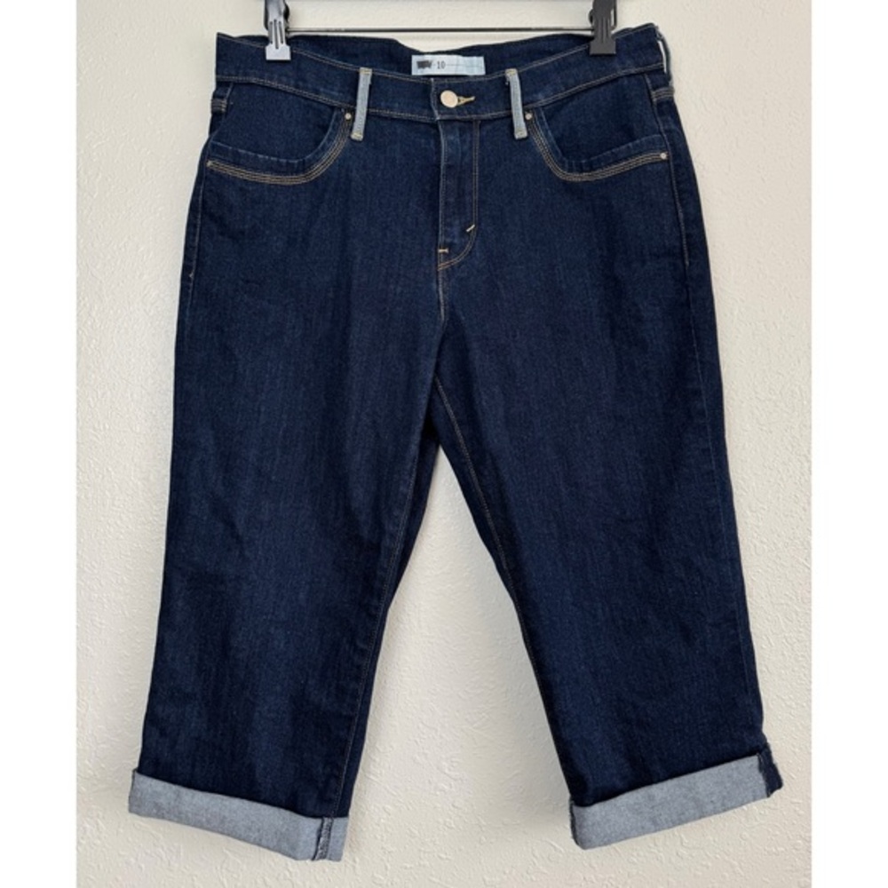 Levi's denim jean capris two-tone rolled hem 10